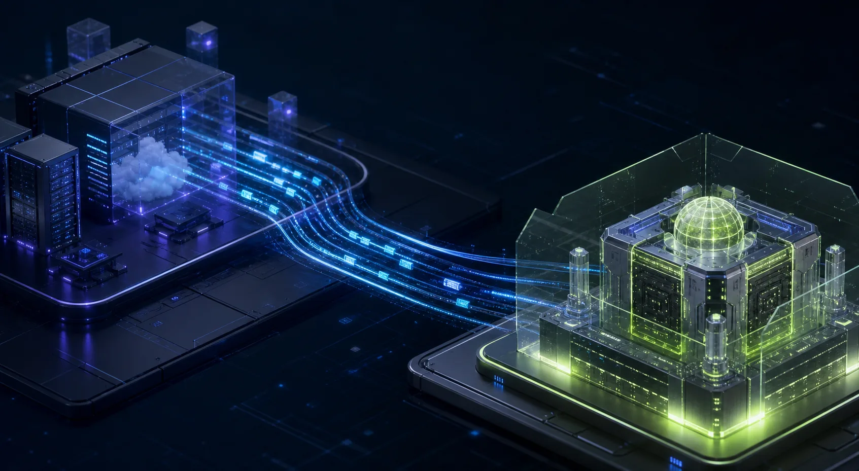 Data pathways transferring cleanly between cloud infrastructure nodes
